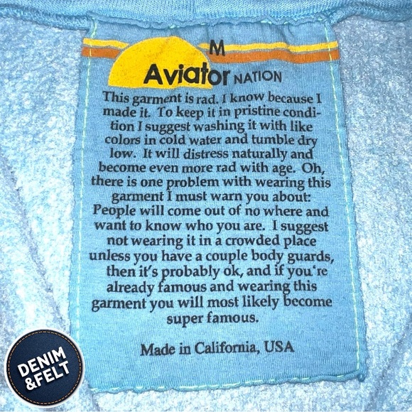 Aviator Nation Unisex Rainbow Rib Full Zip Drawstring Hoodie/Sweatshirt | EUC🩵 - Picture 12 of 14